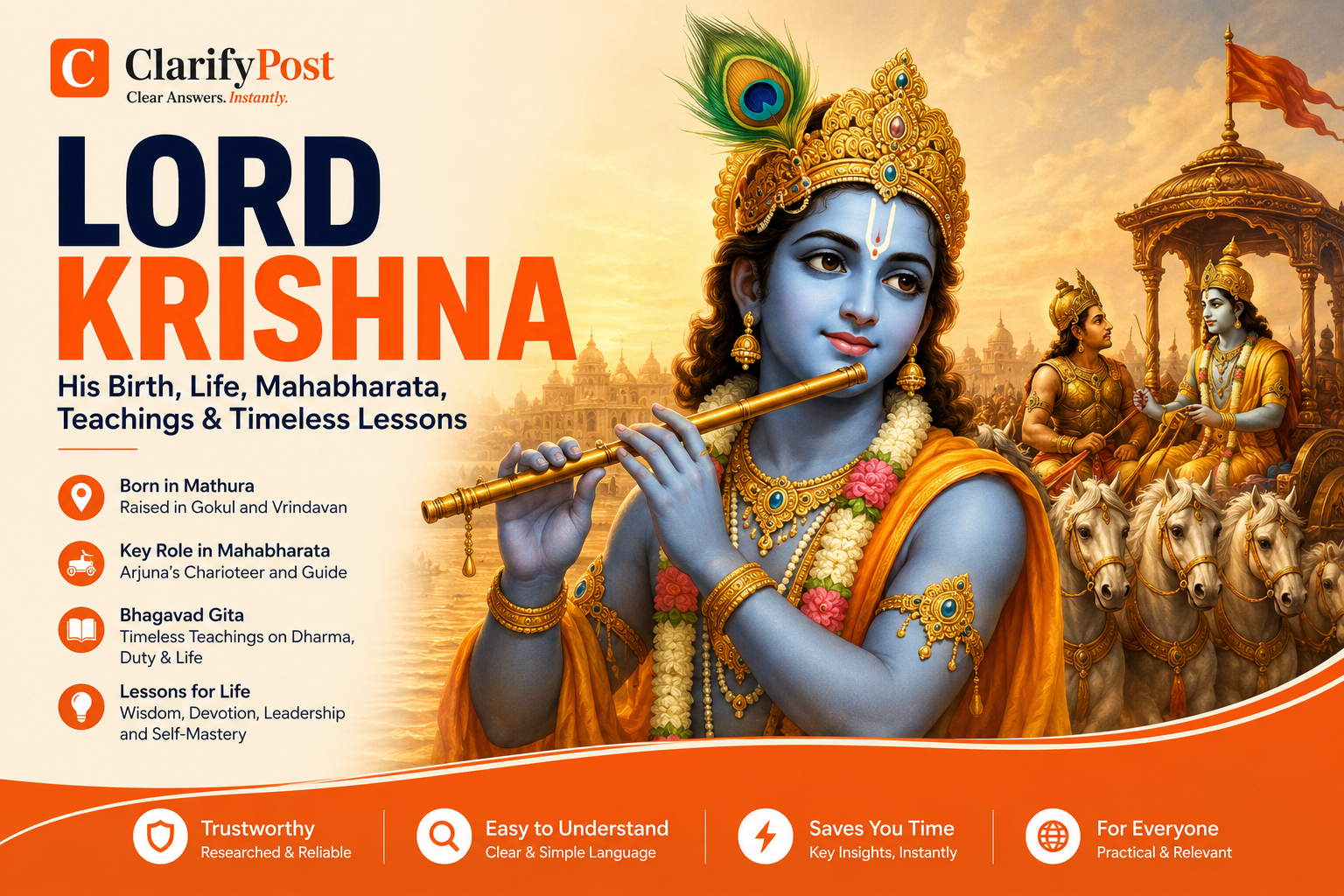 Lord Krishna depicted in a traditional Indian artistic style